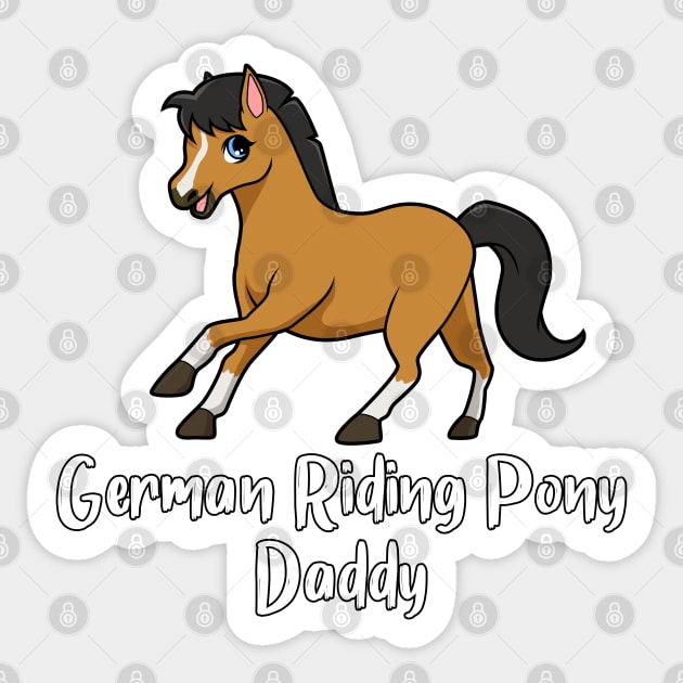 Horse Lover - German Riding Pony Daddy Sticker by Modern Medieval Design